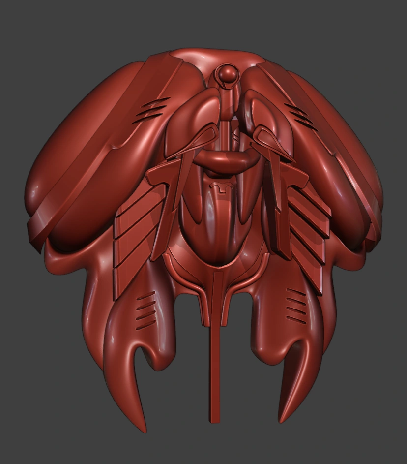 Mechanical apparatus · Untextured 3D form study.